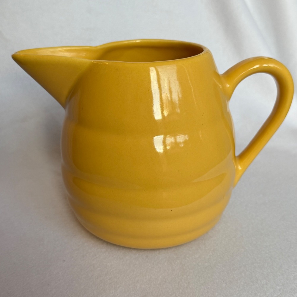 Vintage Bauer Pottery Ringware Beehive Pitcher Yellow 6" Height